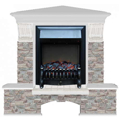 Бостон К Грот цветной угловой (беленый дуб)+Fobos Black