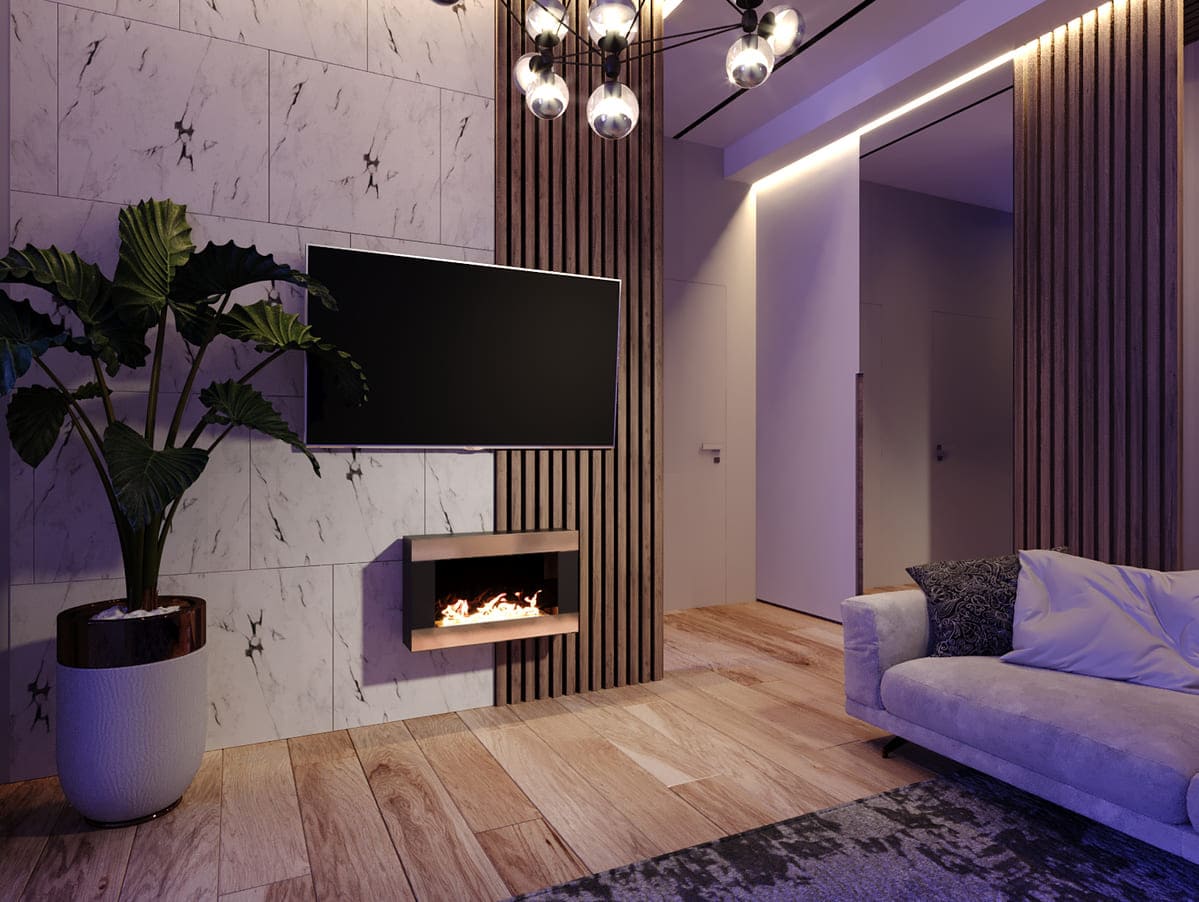 Биокамин "Русский огонь" Голд 650N настенный с защитным и декоративным стеклом по цене 24 900 руб.