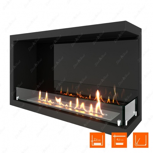 Биокамин угловой SteelHeat Leader 800 правый стекло + стемалит