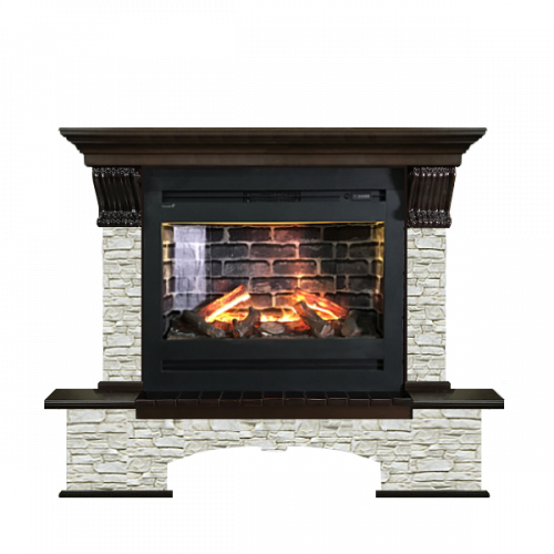 Бостон грот однотонный (темный дуб)+Rumba 3D