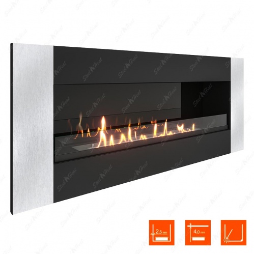 Биокамин SteelHeat GRAND-V 1200 стекло + стемалит