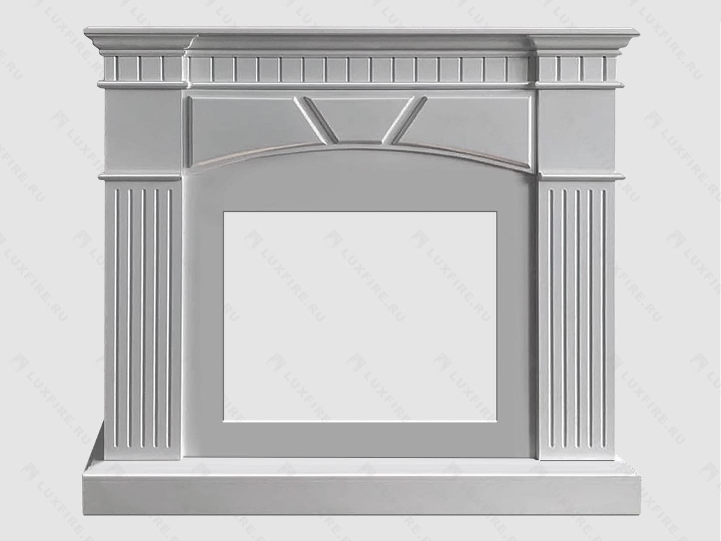 Каминный портал МДФ "Шервуд 1250" с биокамином Lux Fire "Фаер Бокс 4-33" (белый) по цене 129 300 руб.