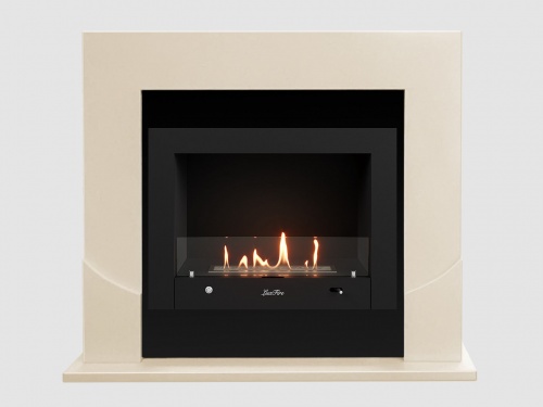 Каминный портал МДФ "Ассен 1110" с биокамином Lux Fire "Фаер Бокс 4 - 25.5" (бежевый)