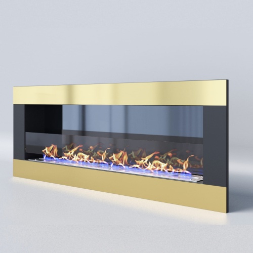 Биокамин "Русский огонь" Голд 1500V встраиваемый с защитным стеклом