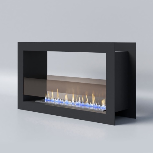 Биокамин "Русский огонь" Честер Сквозной 700 встраиваемый с защитным стеклом