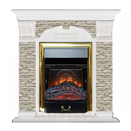 Арочный Грот однотонный (белый)+Majestic Brass