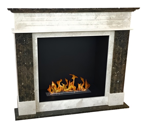 Биокамин в мраморном портале "Русский огонь" Barcelona