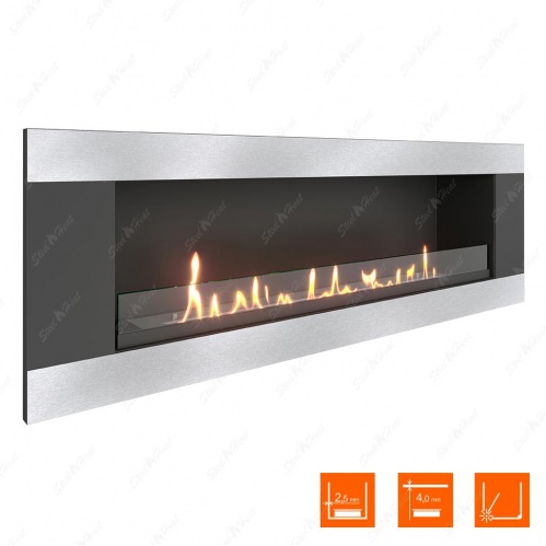 Биокамин SteelHeat LONG-H 1200 XL стекло