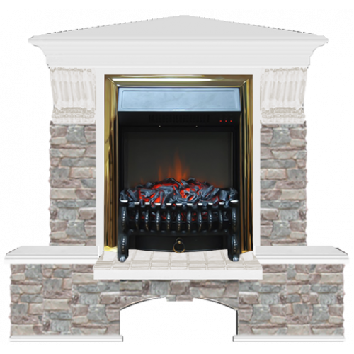 Бостон К Грот цветной угловой (белый)+Fobos Brass