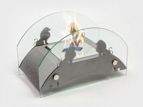 Настольный биокамин Lux Fire "Царский мост" M Серебро