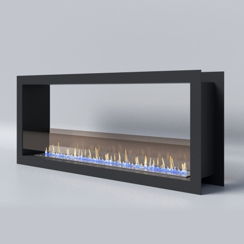 Биокамин "Русский огонь" Честер Сквозной 1200 встраиваемый с защитным стеклом