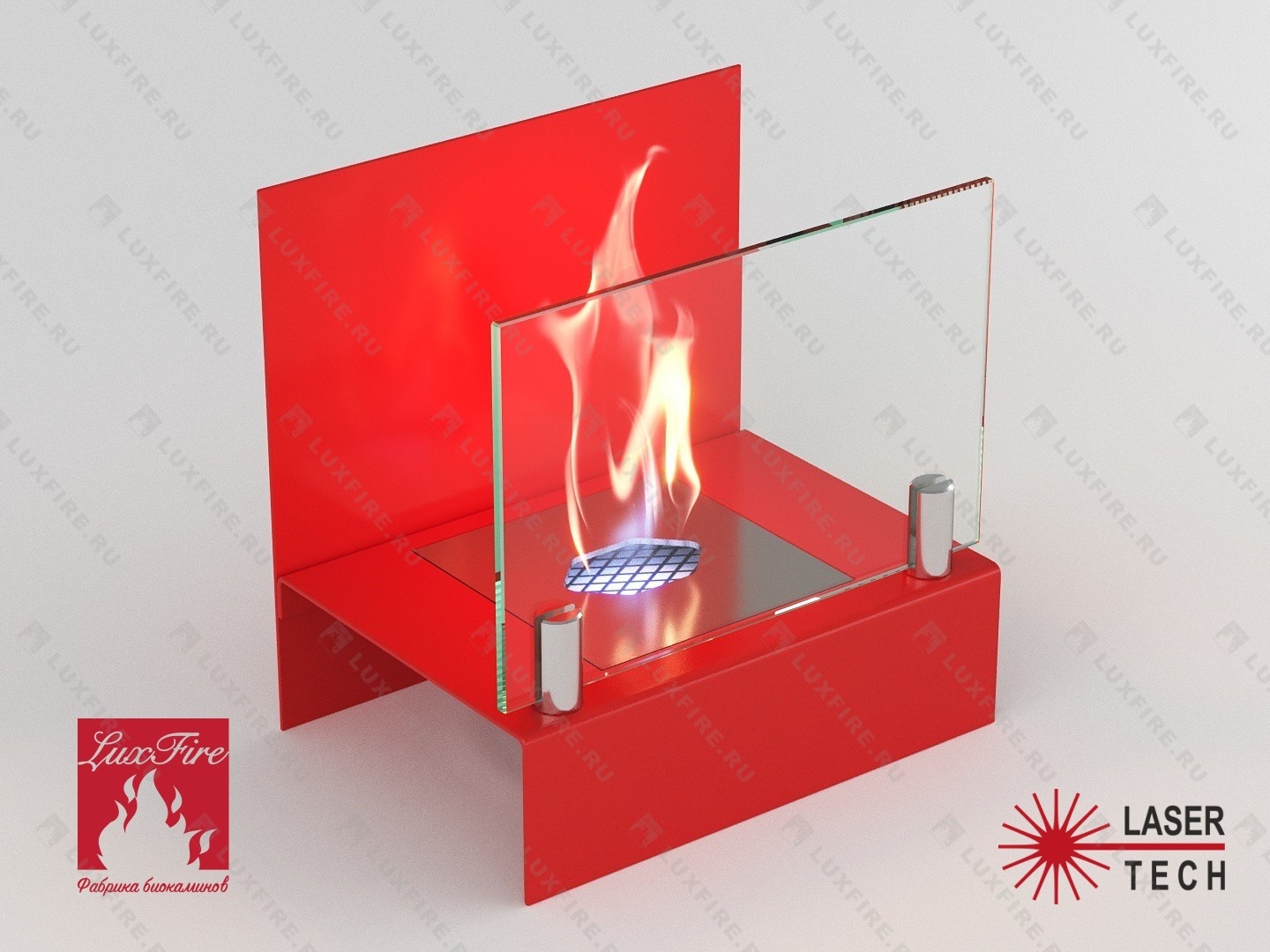 Настольный биокамин Lux Fire "Афиша" S (красный)