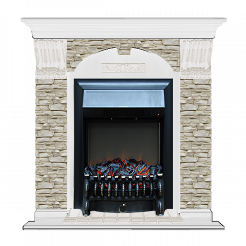 Арочный Грот однотонный (белый)+Fobos Black