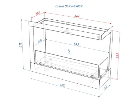 Встроенный биокамин Lux Fire Угловой 690 S (правый угол) по цене 43 890 руб.