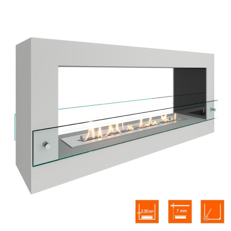 Биокамин SteelHeat WALL FRAME ONE 1000 белый, стекло, стемалит по цене 64 470 руб.