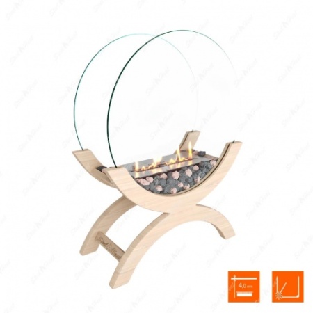 Биокамин напольный SteelHeat WOOD 500 бежевый по цене 42 900 руб.