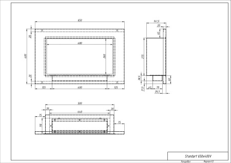 Биокамин "Русский огонь" Барокко 650V встраиваемый по цене 29 900 руб.