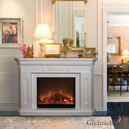 Электрокамин «Каролина Delux» белый